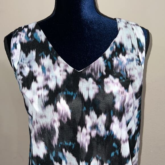 Sleeveless Top Flowing Simply Vera Sz S Purple Blue Gray flattering fit - Picture 2 of 14
